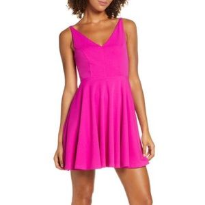 Lulus Darling Delight Swingy Skater Dress Double V